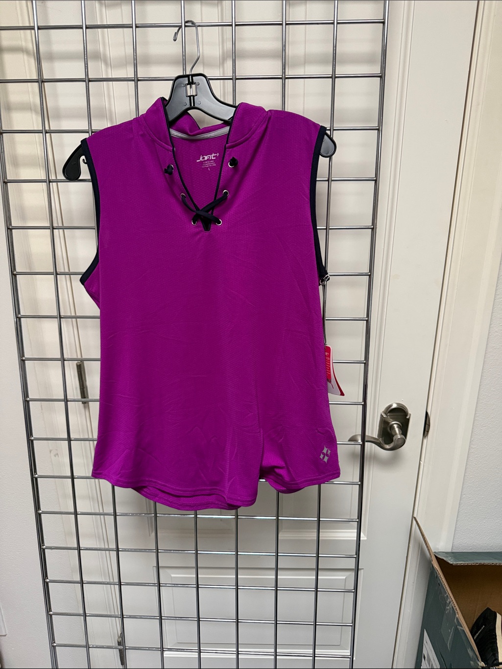 Jofit Women's Sleeveless Lace-Up Tank Top - Magenta